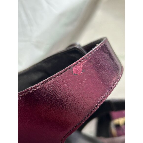 Donald J Pliner Gin Metallic Slip On Wedge Sandals in Vino - Sz 9.5 - Picture 10 of 10